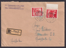 Österreich R Brief MIF 848-849 80+90 Pfg. Landschaften Wien 55 Nach Gmunden 1948 - Covers & Documents