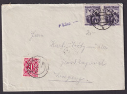 Österreich Brief MEF Trachten Welz Nach Bregenz Und Nachporto 9.8.1951 - Brieven En Documenten