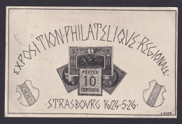 Frankreich Künstler Privatganzsache Philatelie Straßburg Exposition Philatelique - Overprinter Postcards (before 1995)