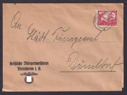 Viernheim Brief EF Wagner Nothilfe Hessische Bürgermeisterei Deutsches Reich - Covers & Documents