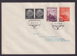 Flugpost Österreich Brief MIF Deutsches Reich Wien 1 Nach Unterreichenbach 1938 - Cartas & Documentos