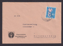 Bundesrepublik Brief 296 Landpoststempel Hochberg Neckar über Ludwigsburg - Briefe U. Dokumente