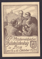 Linz Österreich Philatelie Fest Postkarte 14 ö. Philatelistentag Toller SST 1935 - Covers & Documents