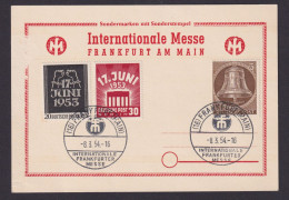 Berlin Attraktive Anlasskarte Mit Guter Frankatur Glocke 17 Juni Frankfurt Messe - Lettres & Documents