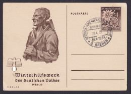 Deutsches Reich Ganzsache SST Deutsch Amerikanische Seepost Bremen Winter - Lettres & Documents
