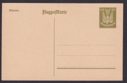 Flugpost Aviatik Airmail Deutsches Reich Ganzsache Holztaube 15 Pfg. Oliv 1924 - Cartas & Documentos