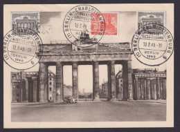 Berlin Selt Maximumkarte Brandenburger Tor MIF Bauten Auto Automobil Oldtimer - Briefe U. Dokumente