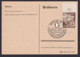 Postkarte Bogenrand Deutsches Reich Berlin Philatelie Werbeschau Großtauschtag - Covers & Documents