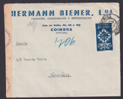 Coimbra Portugal Zensur Brief Södertälje Schweden Gewerbe Hermann Biener - Lettres & Documents