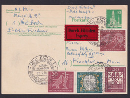 Berlin Eilboten Ganzsache P 36 Eilbote Bezahlt Köln Remagen Motorschiff Berlin - Postcards - Used