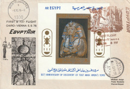 Egypte 1976, First B767 Flight From Cairo To Vienna (sheet 1972) - Brieven En Documenten