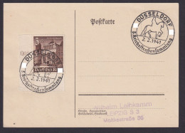 Deutsches Reich Postkarte Bogenecke Eckrand SST Düsseldorf 5. Reichsstrassen- - Covers & Documents