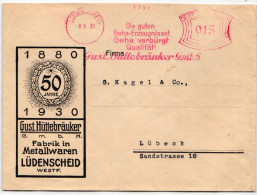 Deutsches Reich Auf Brief Gustav Hüttebräuker G.m.b.H. #KD537 - Sonstige & Ohne Zuordnung