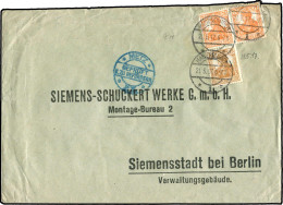 Deutsches Reich, 1917, S 7 Ba, 99, Brief - Se-Tenant