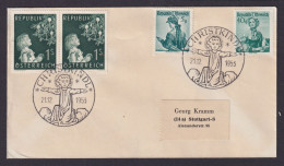 Österreich Schöner Chriskindl Brief Mit 2x Schön Abgeschl. SST N Stuttgart 1953 - Cartas & Documentos