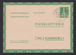 Berlin Ganzsache FP 5 B Funklotterie Berlin Hamburg 17.10.1957 KatWert 48,00 - Cartoline - Usati
