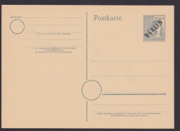 Berlin Ganzsache P 2 D Schwarzaufdruck Kat.-Wert 12,00 - Cartoline - Usati