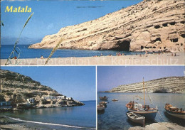 71918480 Matala Strand Bucht Fischerboote Im Hafen  Matala - Greece