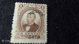 MEKSİKA-1880-1900     1  CENTAVOS           DAMGALI   SÜRSAJED - Mexique