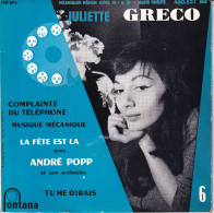 JULIETTE GRECO - FR EP - COMPLAINTE DU TELEPHONE + 3 - Andere - Franstalig