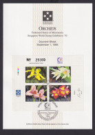 Micronesien Orchideen Blumen Souvernir Sheet Singapore Briefmarken Ausstellung - Micronésie