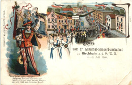 Kirchhain - Gruss Vom 27. Lahntal Sängerbundesfest 1908 - Litho - Marburg