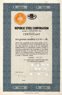 Nederland/Dutch/USA - Certificaat Van Tien Aandelen Republic Steel Corporation 1960 Youngstown, Ohio - Industrie