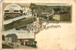 Gruss Vom Bahnhof Marnheim - Litho - Autres & Non Classés