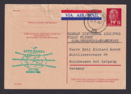 Flugpost Brief Air Mail DDR Ganzsache P 65 A Ab Johannesburg Frankfurt Weiter - Postkaarten - Gebruikt