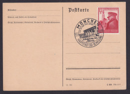 Deutsches Reich Postkarte München SST Hauptstadt D. Bewegung 50 Geburtstag - Lettres & Documents