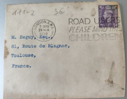 Cover From Great Bretain To France Ref111 - Covers & Documents