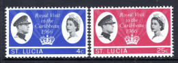 St Lucia 1966 Royal Visit Set MNH (SG 220-221) - Ste Lucie (...-1978)