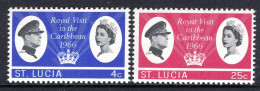 St Lucia 1966 Royal Visit Set MNH (SG 220-221) - St.Lucia (...-1978)