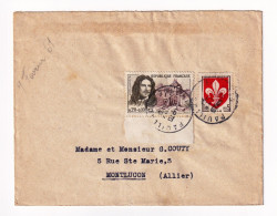 Lettre 1961 Pauillac Gironde Pour Montluçon Allier Timbre Turenne Bord De Feuille + Blason Lille - Lettres & Documents