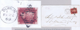 Ireland Dublin "Pivot Machine" 1869 DUBLIN/186 Duplex With Screw Head Mark At Top, Tying 1d Red Plate 118 To Local Cover - Altri & Non Classificati