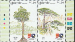 Malaysia 2024-5 50th China Diplomatic Relations MNH (color, Logo) Flora Tree Mountain Joint Issue - Malesia (1964-...)