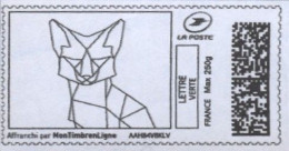 ADHESIF AUTOCOLLANT AUTOADHESIF Personnalisé MONTIMBRENLIGNE  COLLECTOR   FRANCE MAXI 250 GR.   Lettre  VERTE - Druckbare Briefmarken (Montimbrenligne)