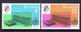 St Lucia 1966 Inauguration Of WHO Headquarters Set MNH (SG 224-225) - Ste Lucie (...-1978)