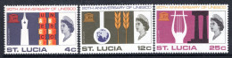 St Lucia 1966 20th Anniversary Of UNESCO Set MNH (SG 226-228) - Ste Lucie (...-1978)