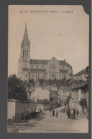 CPA - 38 - La Tour-du-Pin - L'Eglise - Animée - Circulée (coin Rogné) - La Tour-du-Pin