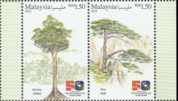 Malaysia 2024-5 50th China Diplomatic Relations MNH (right Margin) Flora Tree Mountain Joint Issue - Malesia (1964-...)