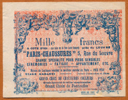 BILLET PUBLICITAIRE // PARIS // " PARIS-CHAUSSURES " // Billet De 1000 Francs - Fictifs & Spécimens