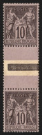 N°103b, Types I Et II Se Tenant, Sage 10c Noir Sur Lilas, Neuf ** TB D'ASPECT - 1898-1900 Sage (Type III)