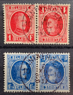 België, 1922-28, KP1/2, Gestempeld ANTWERPEN, OBP 11€ - Tête-bêche [KP] & Zwischensteg [KT]