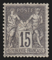 N°77, Sage 15c Gris, Type II (N Sous U), Neuf * Légère Trace De Ch. - TB - 1876-1898 Sage (Type II)