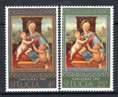 St Lucia 1967 Christmas Set MNH (SG 241-242) - Ste Lucie (...-1978)