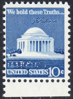 !a! USA Sc# 1510 MNH SINGLE W/ Bottom Margin (a2) - Jefferson Memorial - Ungebraucht