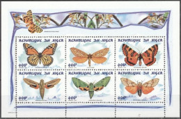 Niger 1998, Butterflies, 6val In BF - Niger (1960-...)