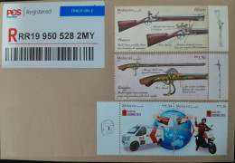 Malaysia Actual Shipment Sample 4.25"x 6.25" Envelope Size 2023 World Post Day Postal Mailbox Transport Motorcycle Map - Maleisië (1964-...)