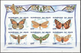 Niger 1998, Butterflies, 6val In BF IMPERFORATED - Niger (1960-...)